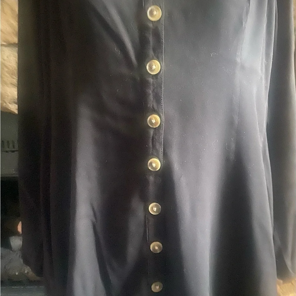 TORRID-BLACK BUTTON FRONT BLOUSE - Picture 3 of 8